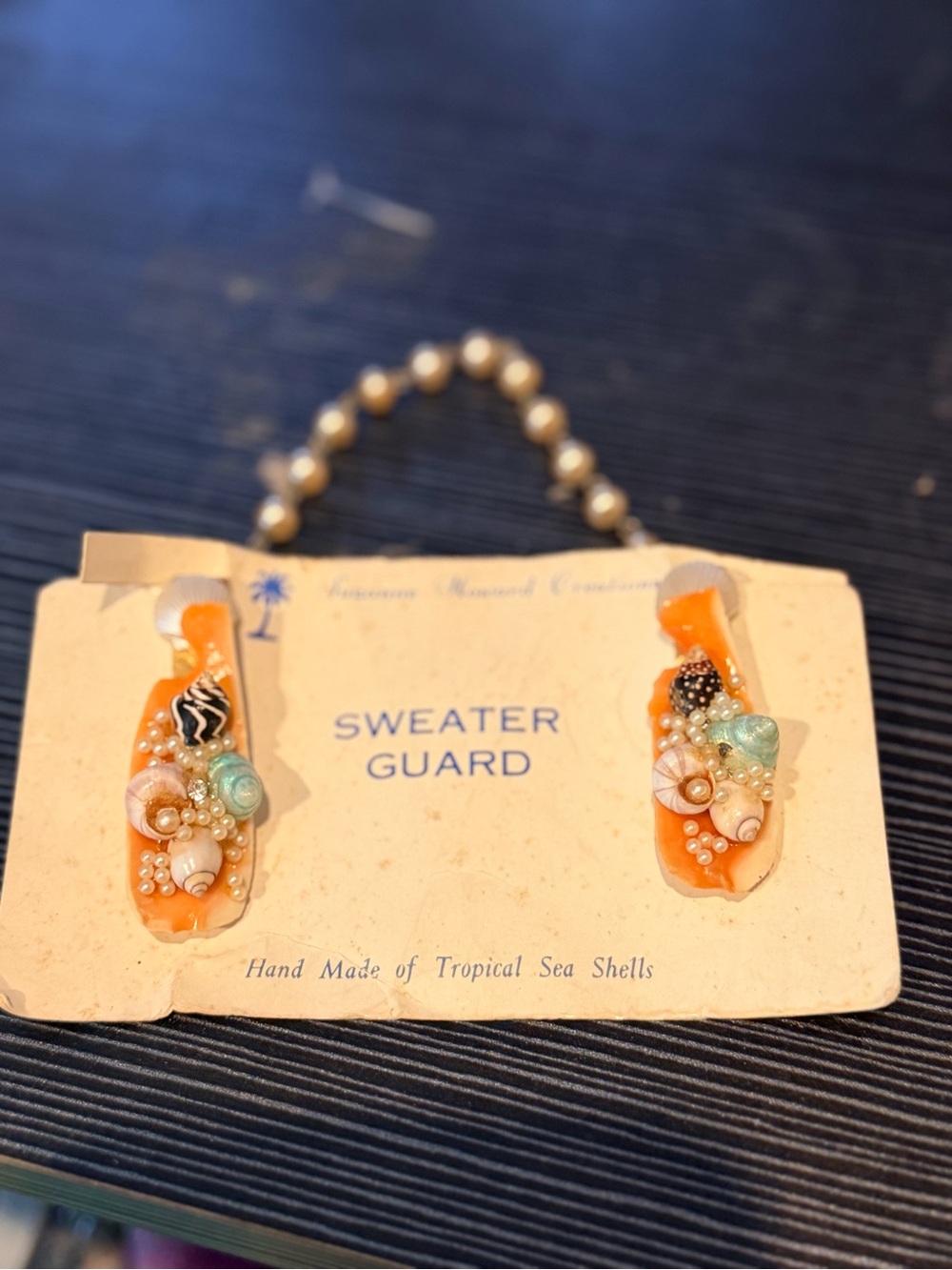 Handmade Tropical Seashell Sweater Guards - Orange